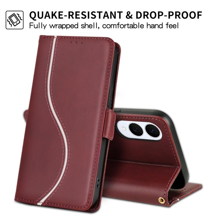 For Samsung Galaxy S25 Edge 5G Side Buckle S Curve Leather Phone Case