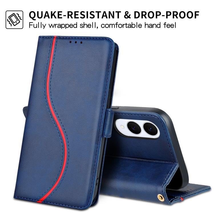 For Samsung Galaxy S25 Edge 5G Side Buckle S Curve Leather Phone Case