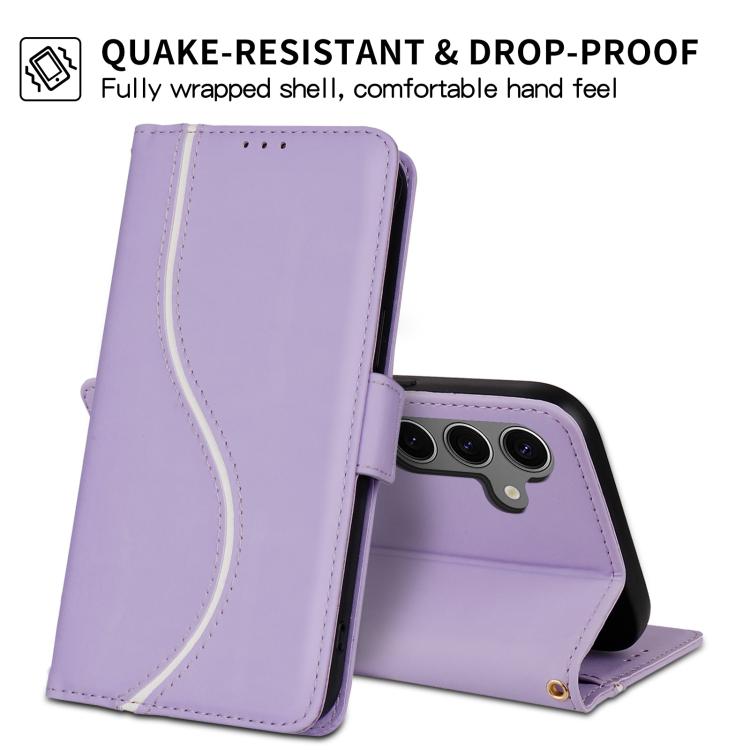 For Samsung Galaxy S25 / S24 5G Side Buckle S Curve Leather Phone Case