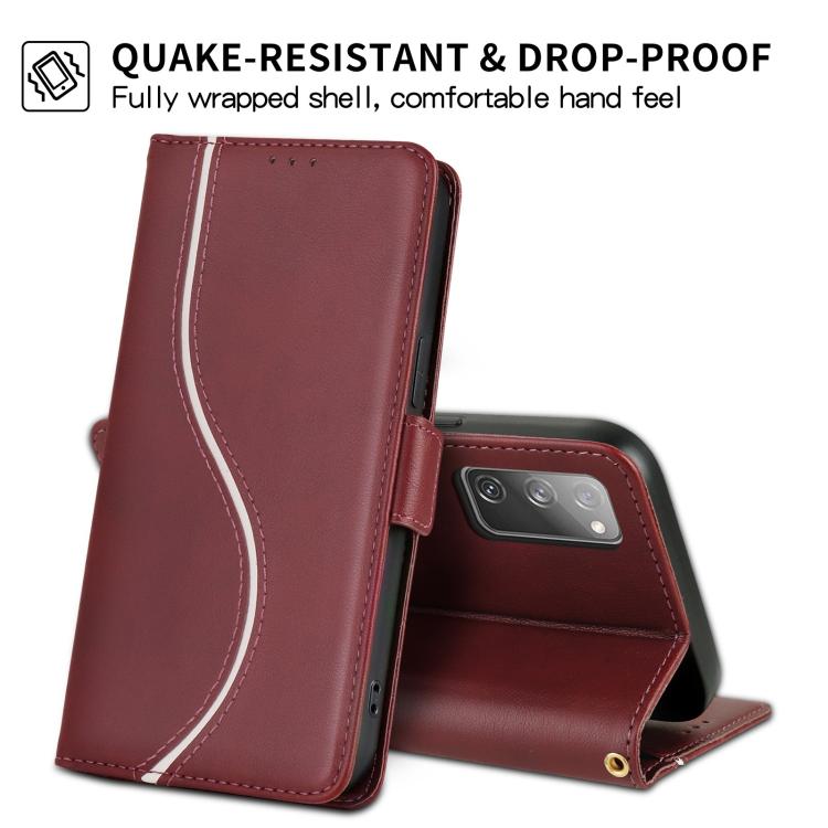For Samsung Galaxy S20 FE Side Buckle S Curve Leather Phone Case