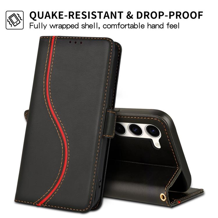 For Samsung Galaxy S23 5G Side Buckle S Curve Leather Phone Case
