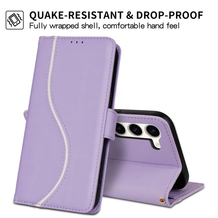For Samsung Galaxy S23 5G Side Buckle S Curve Leather Phone Case