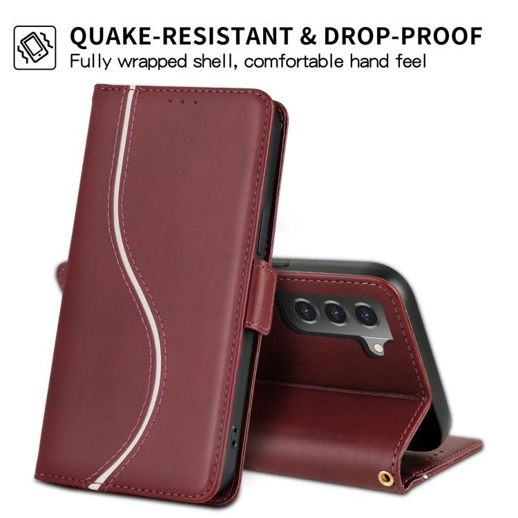 For Samsung Galaxy S21 5G Side Buckle S Curve Leather Phone Case