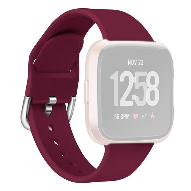 For Fitbit Versa 2 / Versa / Versa Lite xDfind Reverse Buckle Solid Color Silicone Watch Band, Size:L