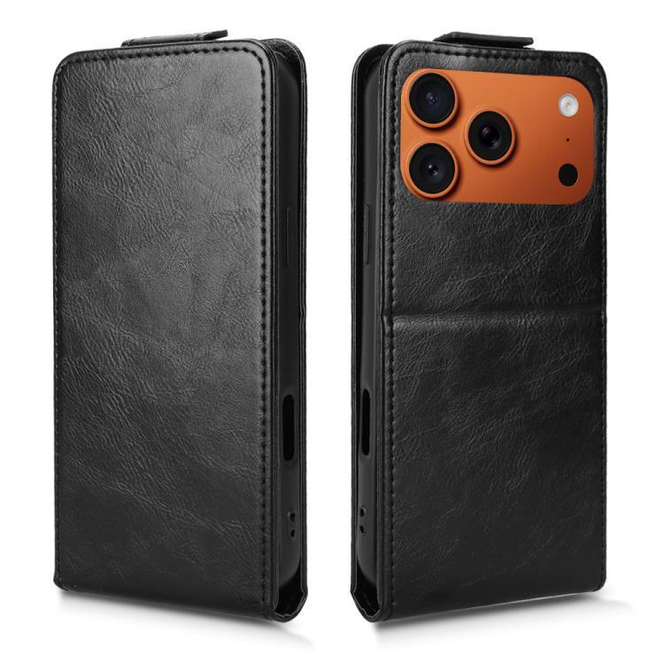 For iPhone 17 Pro Magnetic Vertical Flip Leather Phone Case with Buckle