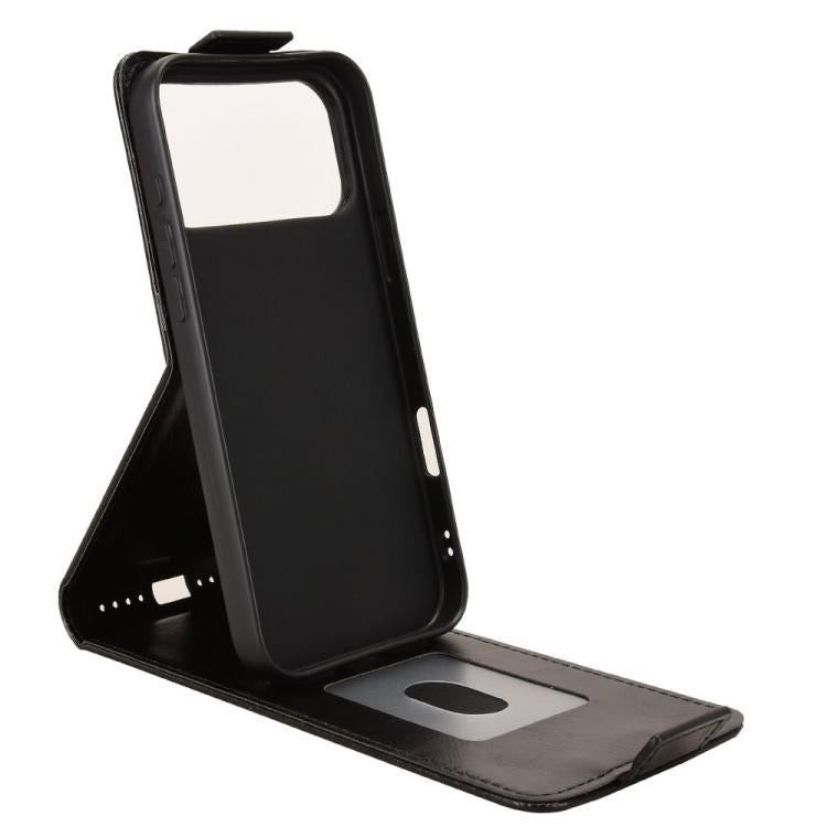 For iPhone 17 Pro Magnetic Vertical Flip Leather Phone Case with Buckle