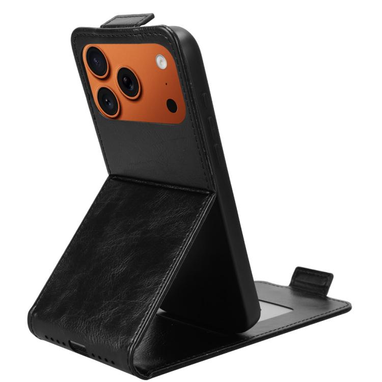 For iPhone 17 Pro Magnetic Vertical Flip Leather Phone Case with Buckle