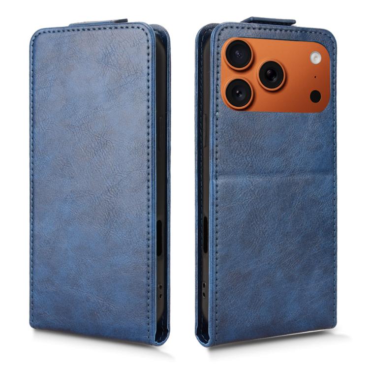 For iPhone 17 Pro Magnetic Vertical Flip Leather Phone Case with Buckle