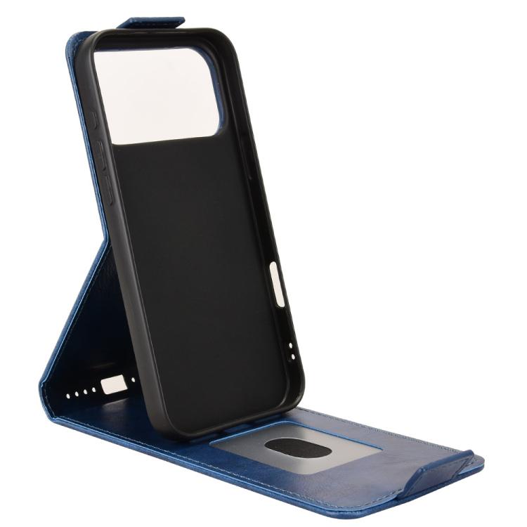 For iPhone 17 Pro Magnetic Vertical Flip Leather Phone Case with Buckle