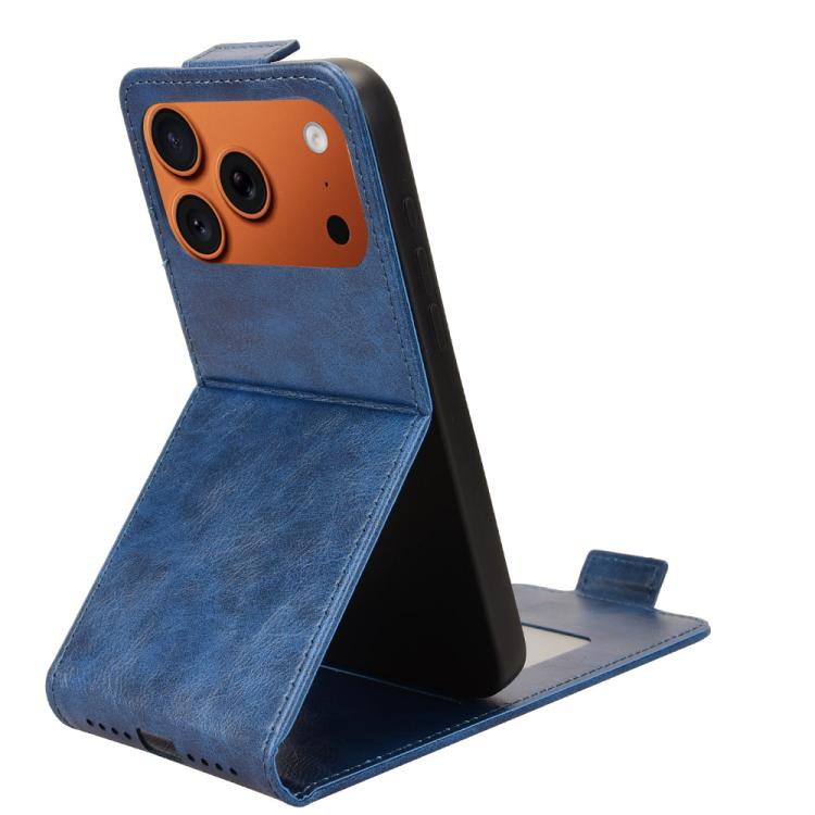 For iPhone 17 Pro Magnetic Vertical Flip Leather Phone Case with Buckle