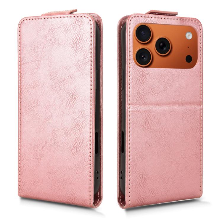 For iPhone 17 Pro Magnetic Vertical Flip Leather Phone Case with Buckle