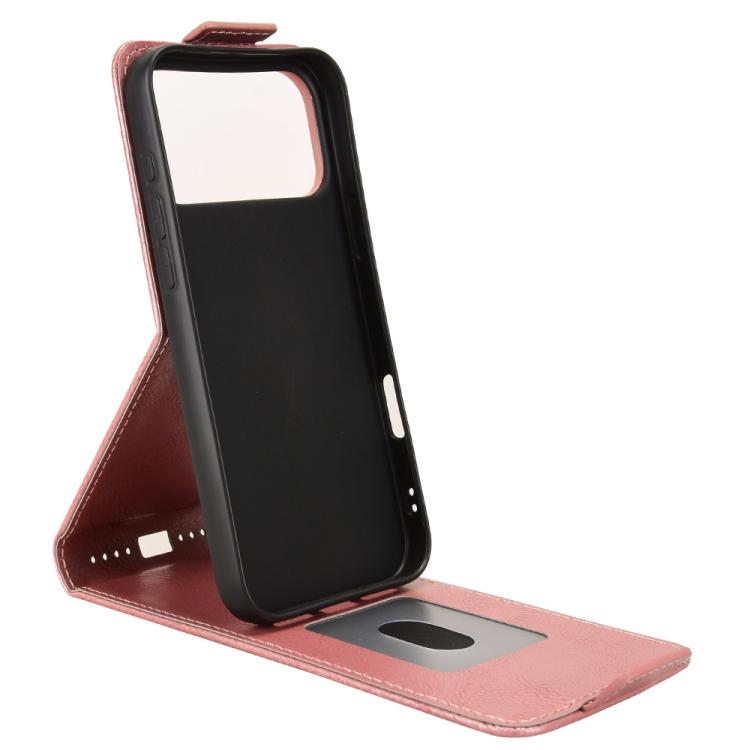 For iPhone 17 Pro Magnetic Vertical Flip Leather Phone Case with Buckle