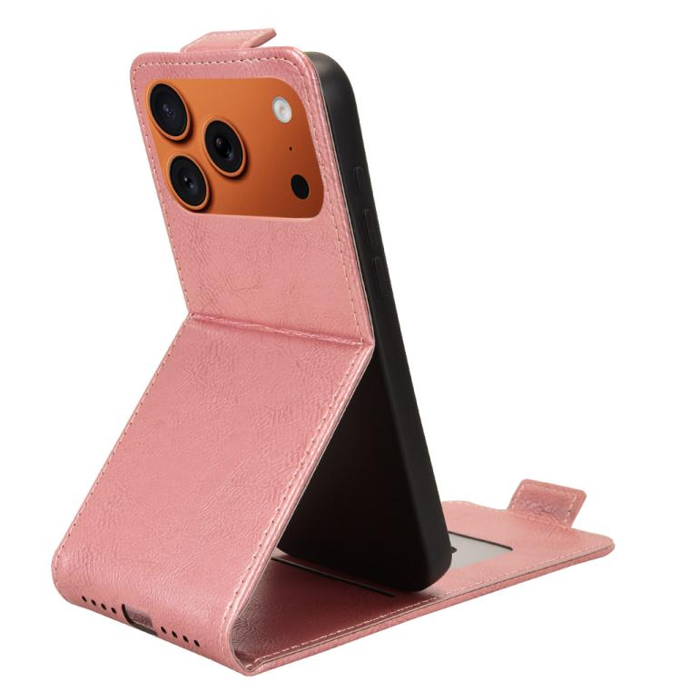 For iPhone 17 Pro Magnetic Vertical Flip Leather Phone Case with Buckle