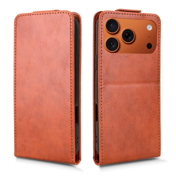 For iPhone 17 Pro Magnetic Vertical Flip Leather Phone Case with Buckle