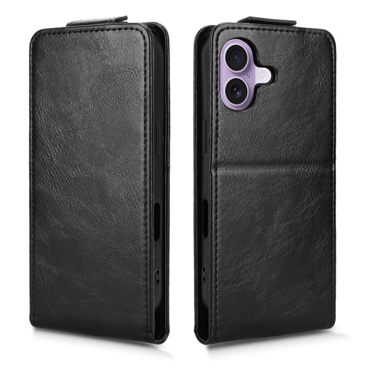 For iPhone 17 Magnetic Vertical Flip Leather Phone Case with Buckle