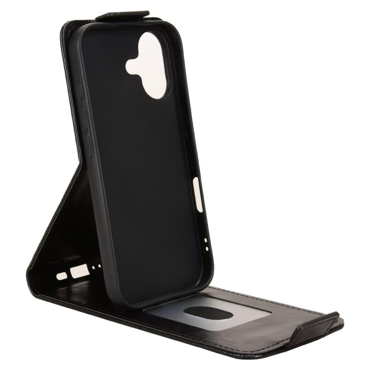 For iPhone 17 Magnetic Vertical Flip Leather Phone Case with Buckle
