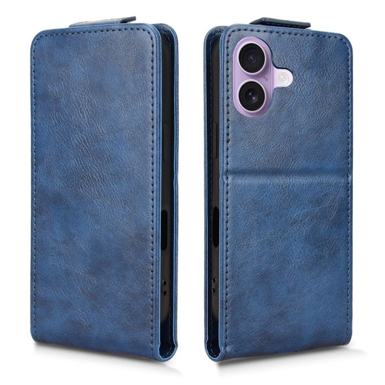 For iPhone 17 Magnetic Vertical Flip Leather Phone Case with Buckle
