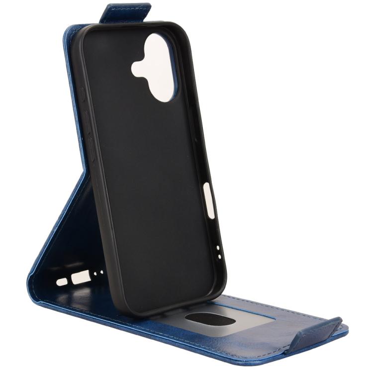 For iPhone 17 Magnetic Vertical Flip Leather Phone Case with Buckle
