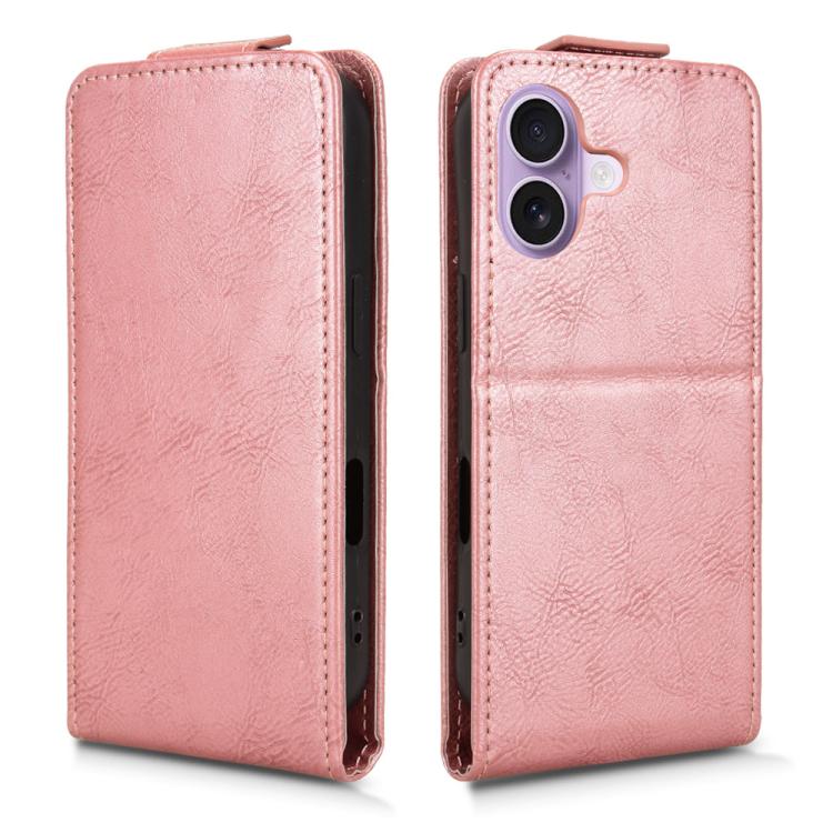 For iPhone 17 Magnetic Vertical Flip Leather Phone Case with Buckle