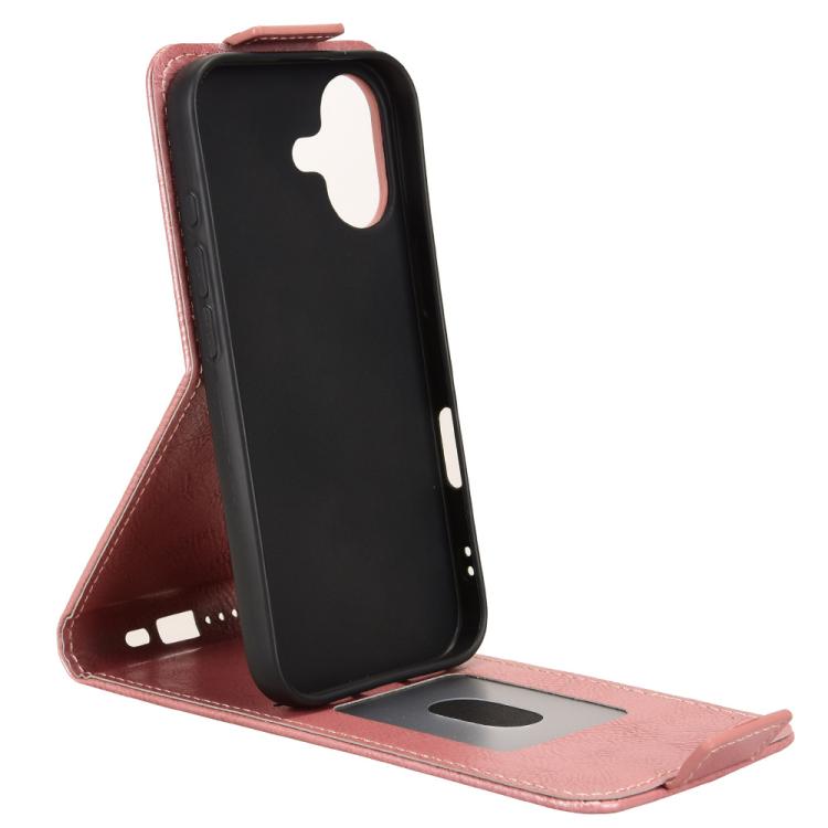 For iPhone 17 Magnetic Vertical Flip Leather Phone Case with Buckle