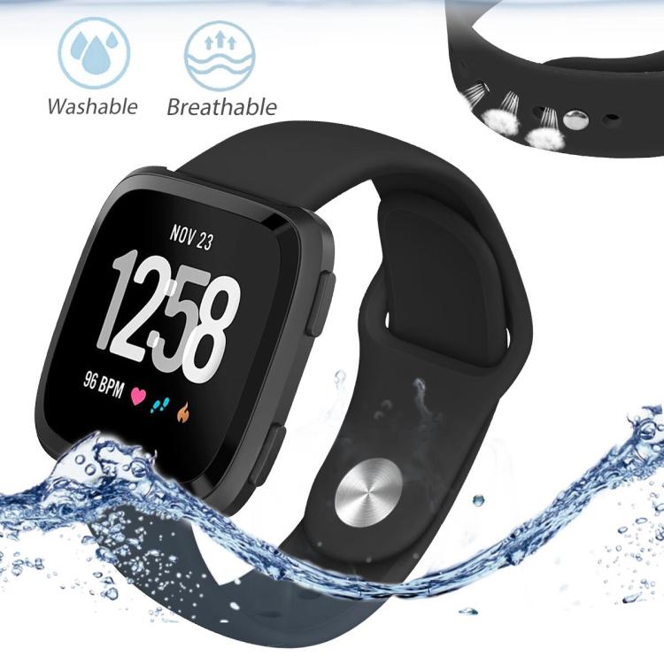 For Fitbit Versa 2 / Versa / Versa Lite xDfind Rivet Buckle Solid Color Silicone Watch Band, Size:L