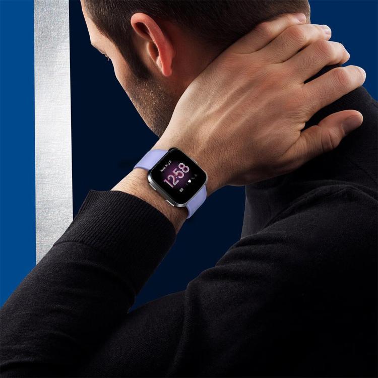 For Fitbit Versa 2 / Versa / Versa Lite xDfind Rivet Buckle Solid Color Silicone Watch Band, Size:L