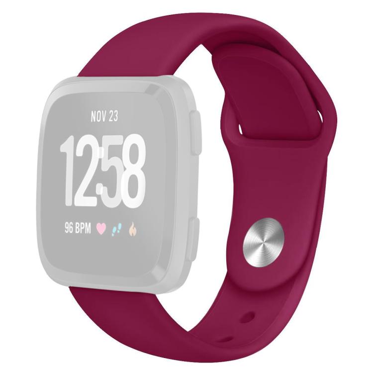 For Fitbit Versa 2 / Versa / Versa Lite xDfind Rivet Buckle Solid Color Silicone Watch Band, Size:L