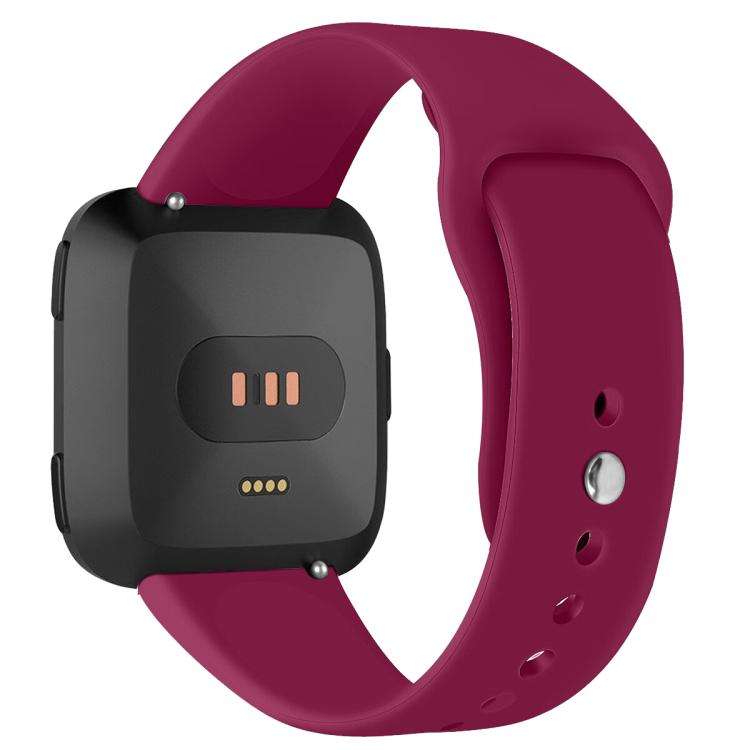 For Fitbit Versa 2 / Versa / Versa Lite xDfind Rivet Buckle Solid Color Silicone Watch Band, Size:L