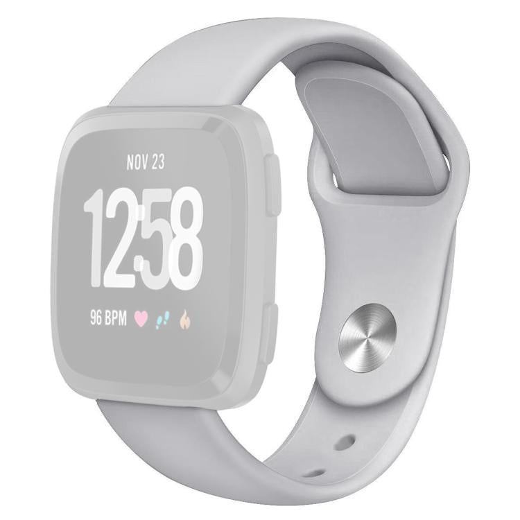 For Fitbit Versa 2 / Versa / Versa Lite xDfind Rivet Buckle Solid Color Silicone Watch Band, Size:L