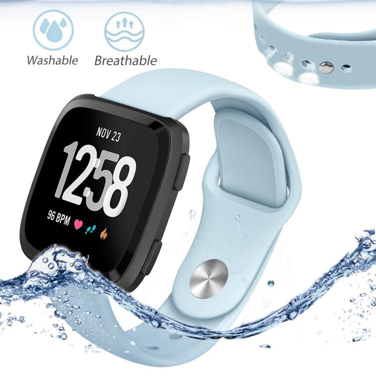 For Fitbit Versa 2 / Versa / Versa Lite xDfind Rivet Buckle Solid Color Silicone Watch Band, Size:L