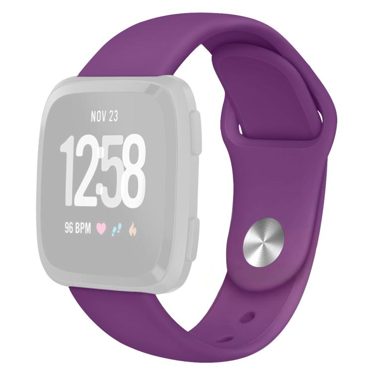 For Fitbit Versa 2 / Versa / Versa Lite xDfind Rivet Buckle Solid Color Silicone Watch Band, Size:L