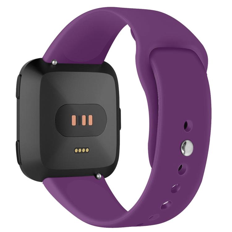 For Fitbit Versa 2 / Versa / Versa Lite xDfind Rivet Buckle Solid Color Silicone Watch Band, Size:L