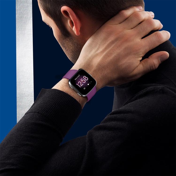 For Fitbit Versa 2 / Versa / Versa Lite xDfind Rivet Buckle Solid Color Silicone Watch Band, Size:L