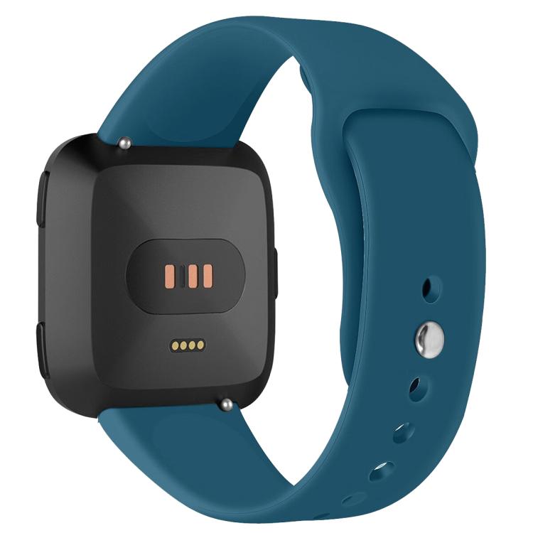 For Fitbit Versa 2 / Versa / Versa Lite xDfind Rivet Buckle Solid Color Silicone Watch Band, Size:L