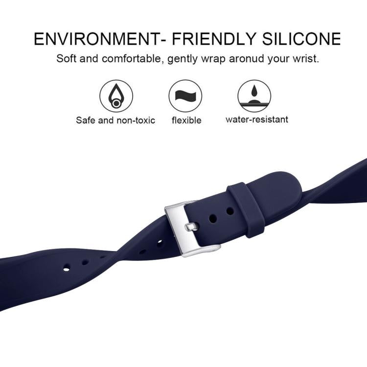 For Fitbit Versa 2 / Versa / Versa Lite xDfind Silver Buckle Slim Solid Color Silicone Watch Band, Size:S