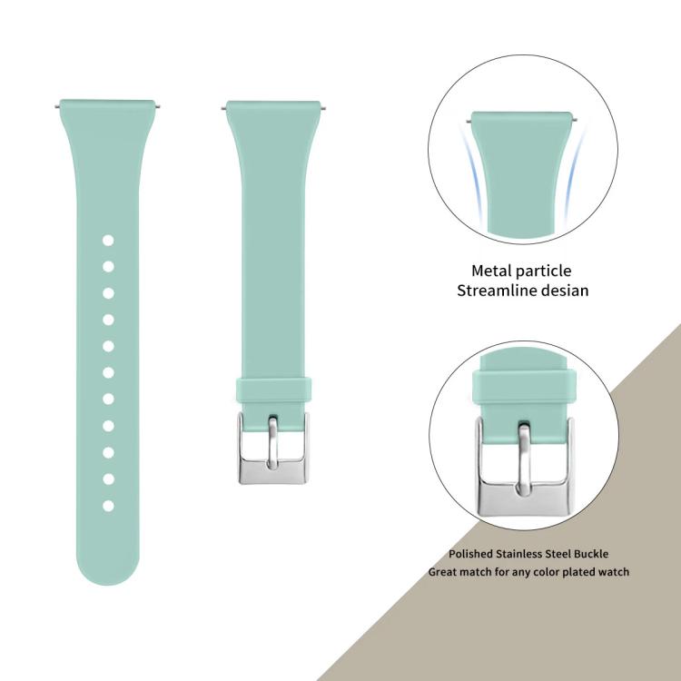 For Fitbit Versa 2 / Versa / Versa Lite xDfind Silver Buckle Slim Solid Color Silicone Watch Band, Size:S