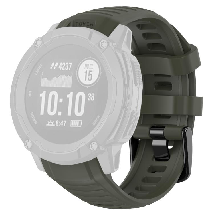 For Garmin Instinct 2X xDfind Quick Release Plastic Connector Solid Color Silicone Watch Band