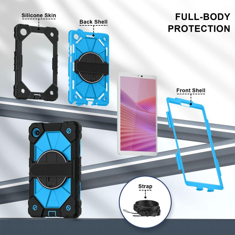 For Lenovo Tab K9 / Tab One TB-305FU Contrast Color Robot Silicone Hybrid PC Tablet Case