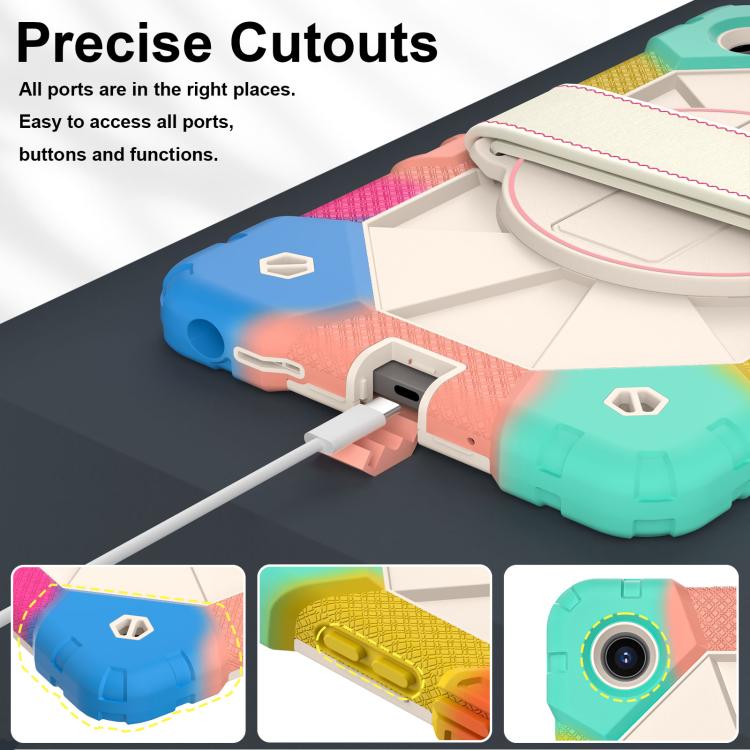 For Lenovo Tab K9 / Tab One TB-305FU Contrast Color Robot Silicone Hybrid PC Tablet Case