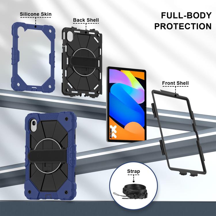 For Lenovo Ideal Tab 11 / Xiaoxin Pad 2025 Contrast Color Robot Silicone Hybrid PC Tablet Case