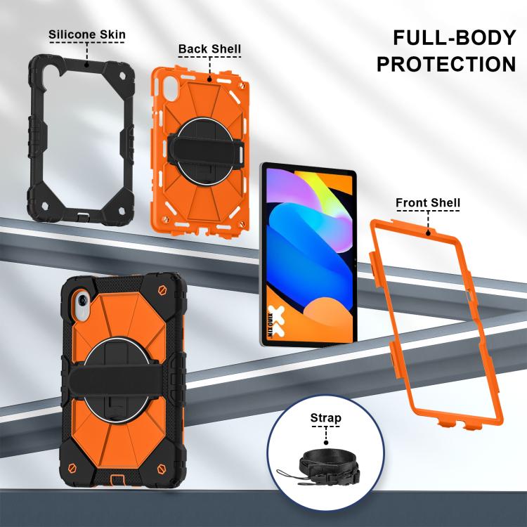 For Lenovo Ideal Tab 11 / Xiaoxin Pad 2025 Contrast Color Robot Silicone Hybrid PC Tablet Case