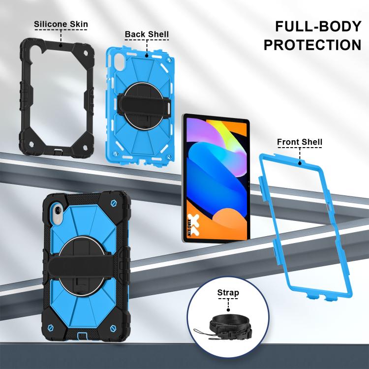 For Lenovo Ideal Tab 11 / Xiaoxin Pad 2025 Contrast Color Robot Silicone Hybrid PC Tablet Case