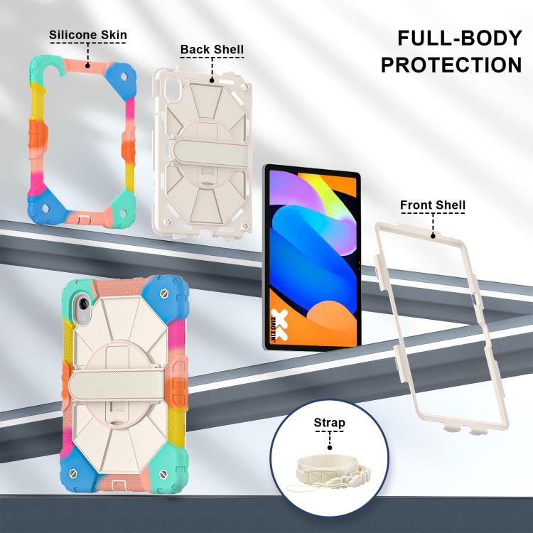 For Lenovo Ideal Tab 11 / Xiaoxin Pad 2025 Contrast Color Robot Silicone Hybrid PC Tablet Case