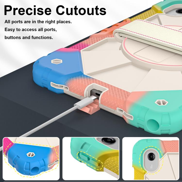 For Lenovo Ideal Tab 11 / Xiaoxin Pad 2025 Contrast Color Robot Silicone Hybrid PC Tablet Case