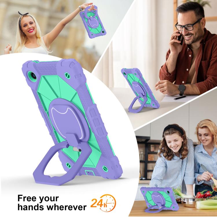 For Lenovo Tab K9 / Tab One TB-305FU Contrast Color Robot Silicone Hybrid PC Tablet Case
