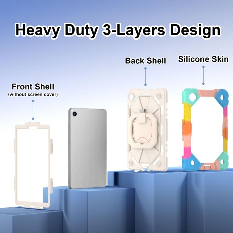 For Lenovo Tab K9 / Tab One TB-305FU Contrast Color Robot Silicone Hybrid PC Tablet Case