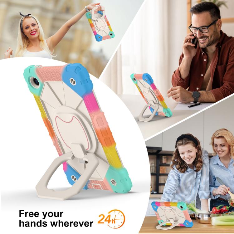For Lenovo Tab K9 / Tab One TB-305FU Contrast Color Robot Silicone Hybrid PC Tablet Case
