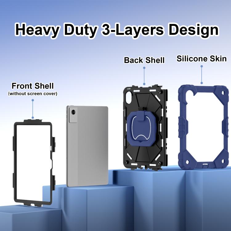 For Lenovo Ideal Tab 11 / Xiaoxin Pad 2025 Contrast Color Robot Silicone Hybrid PC Tablet Case