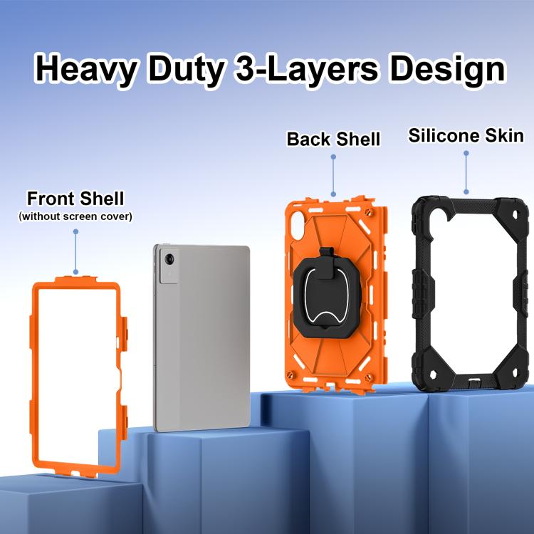 For Lenovo Ideal Tab 11 / Xiaoxin Pad 2025 Contrast Color Robot Silicone Hybrid PC Tablet Case