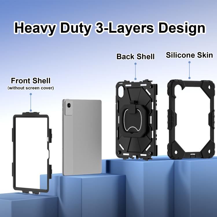 For Lenovo Ideal Tab 11 / Xiaoxin Pad 2025 Contrast Color Robot Silicone Hybrid PC Tablet Case